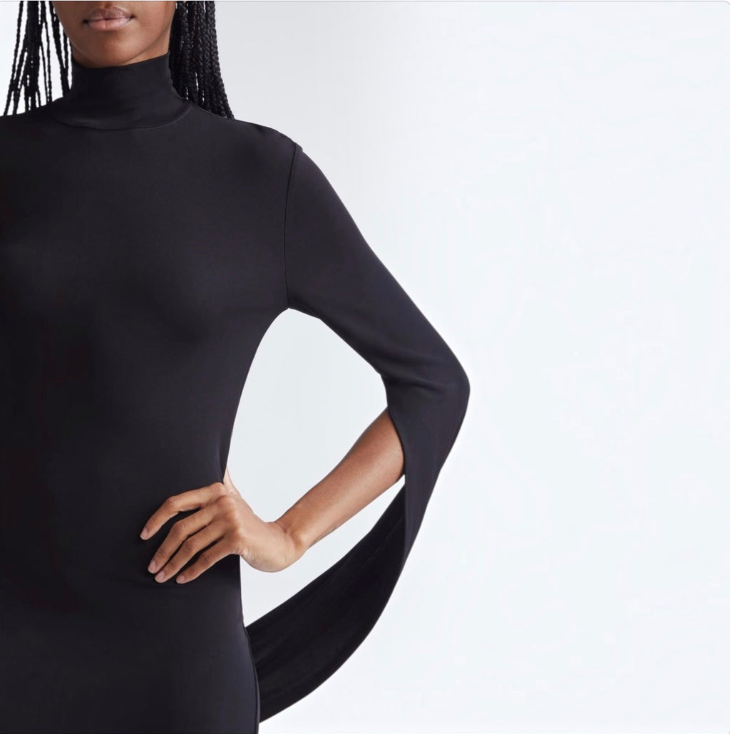 Alexander Wang Drape Back Sleeve Mini Dress Black Size XS
