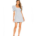 LIKELY Goltra Corduroy Puff Sleeve Mini Dress Light Blue Size 2