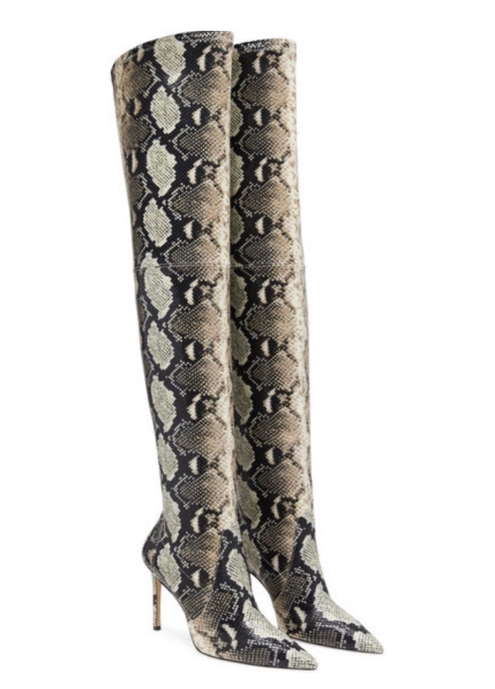 Stuart Weitzman Ultrastuart 100 Roccia Python OTK Stretch Boots $995 Sz 7