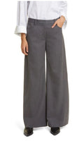 TWP Joanna Stretch Virgin Wool Wide Leg Pants Heather Grey Sz 8 $525