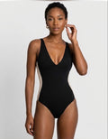 TA3 Plungey Contour Black Oat Sculpting One Piece Swimsuit
