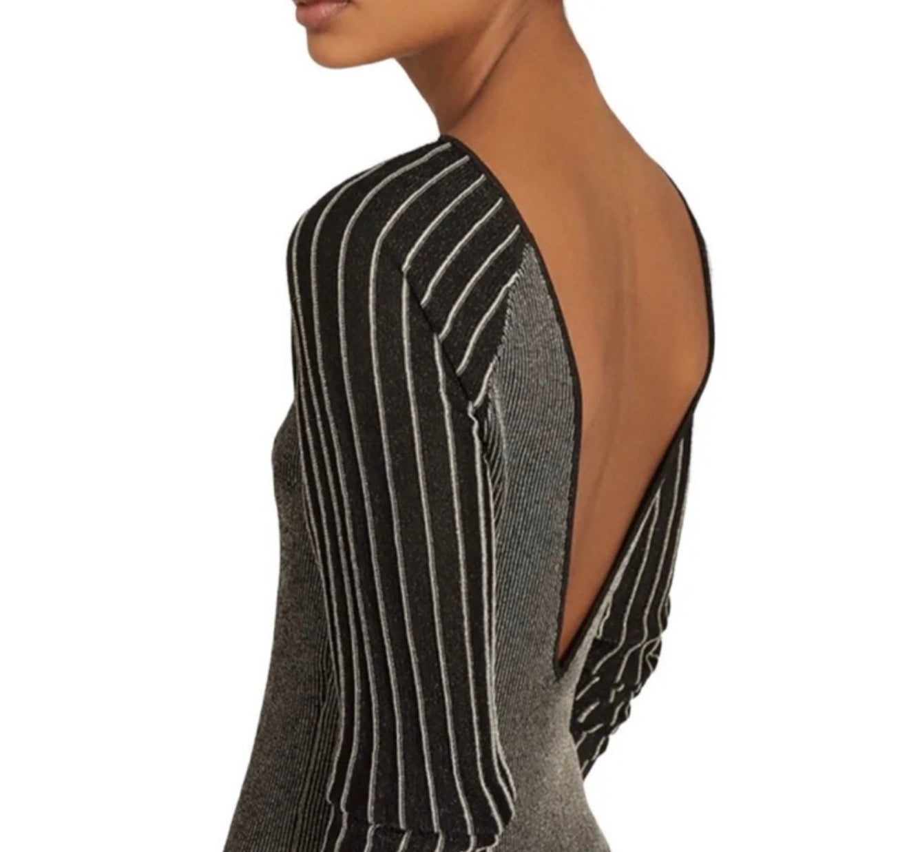 REISS Marina Metallic Striped Mini Dress – Size Small – NWT $345