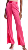 ALICE + OLIVIA Jody Satin High
Waist Slit Front Pants Pink Sz 8 $395
