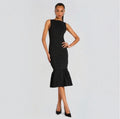 Retrofete MARTA BANDAGE KNIT
DRESS in Metallic Black Sz Large