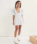 For Love & Lemons Leslie Mini Dress Blue and White Size XS $229