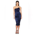 Nookie Satin Cupid Midi Dress in Navy Blue Small $280