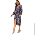 Misa Los Angeles Sylvia Floral Faux-Wrap Midi Dress Sz Small $355