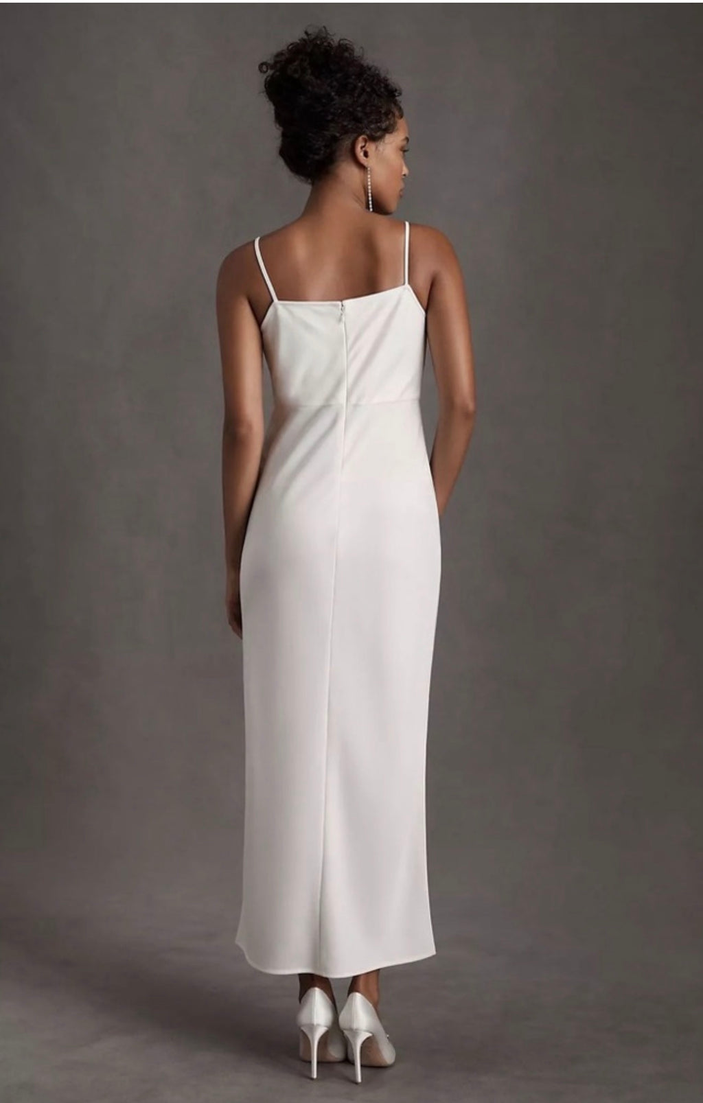 Sachin & Babi Cali Satin Cowl Neck Midi Dress Ivory Size 6 Slip Dress $168