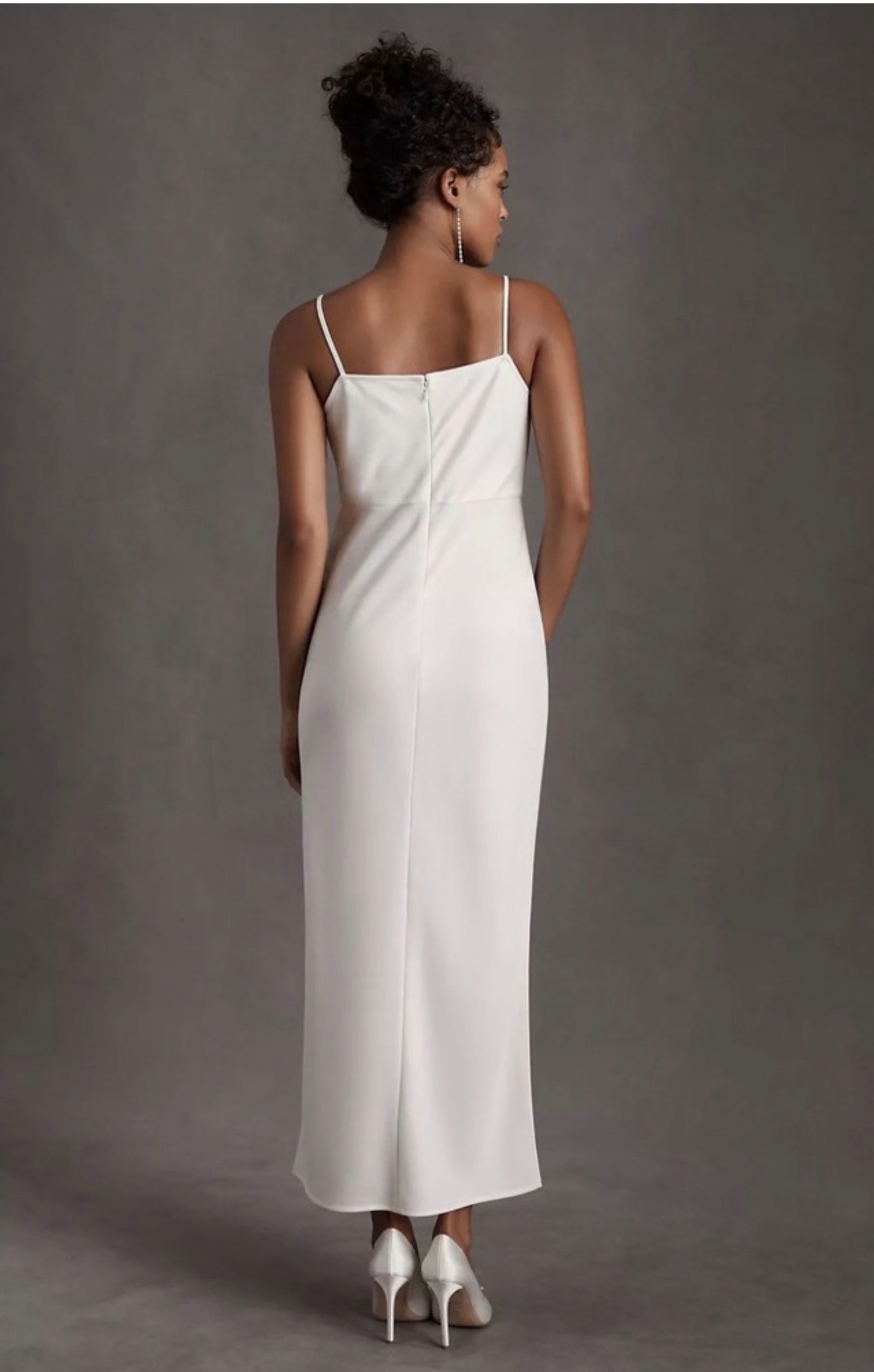 Sachin & Babi Cali Satin Cowl Neck Midi Dress Ivory Size 6 Slip Dress $168