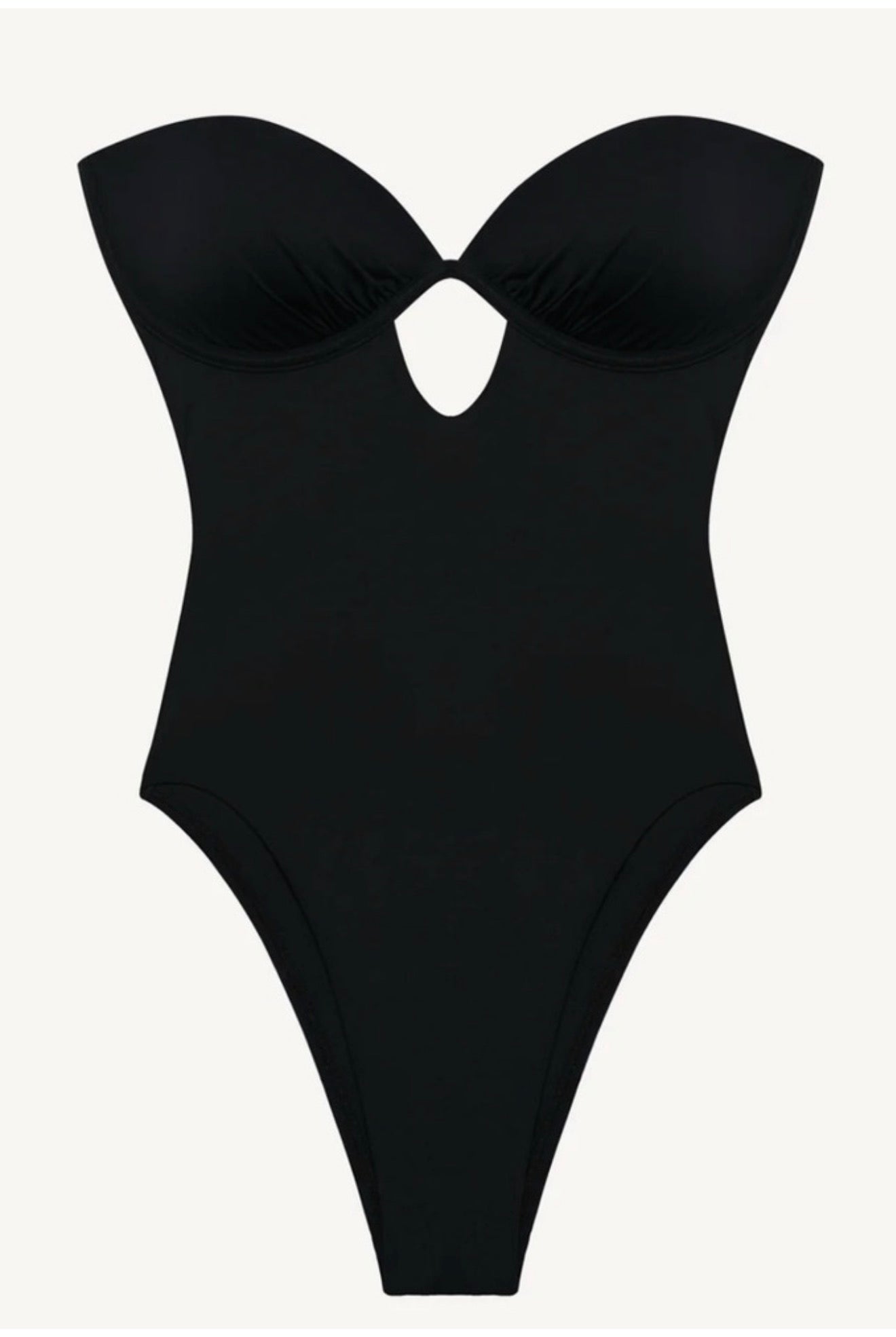 NWT Vitamin A Mabel Underwire Bandeau One Piece Black EcoLux Swimsuit XS $215