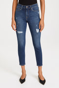 Hudson Nico Midrise Ankle Distressed Jeans Sz 27 $175