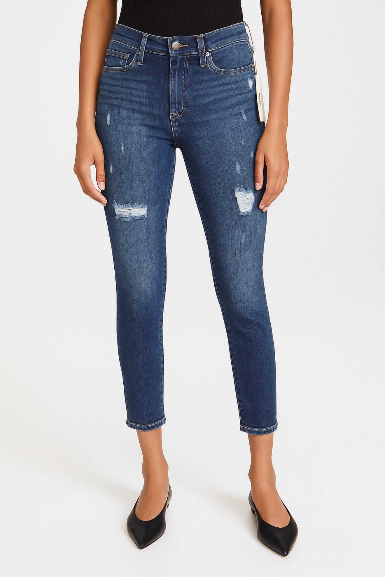 Hudson Nico Midrise Ankle Distressed Jeans Sz 27 $175