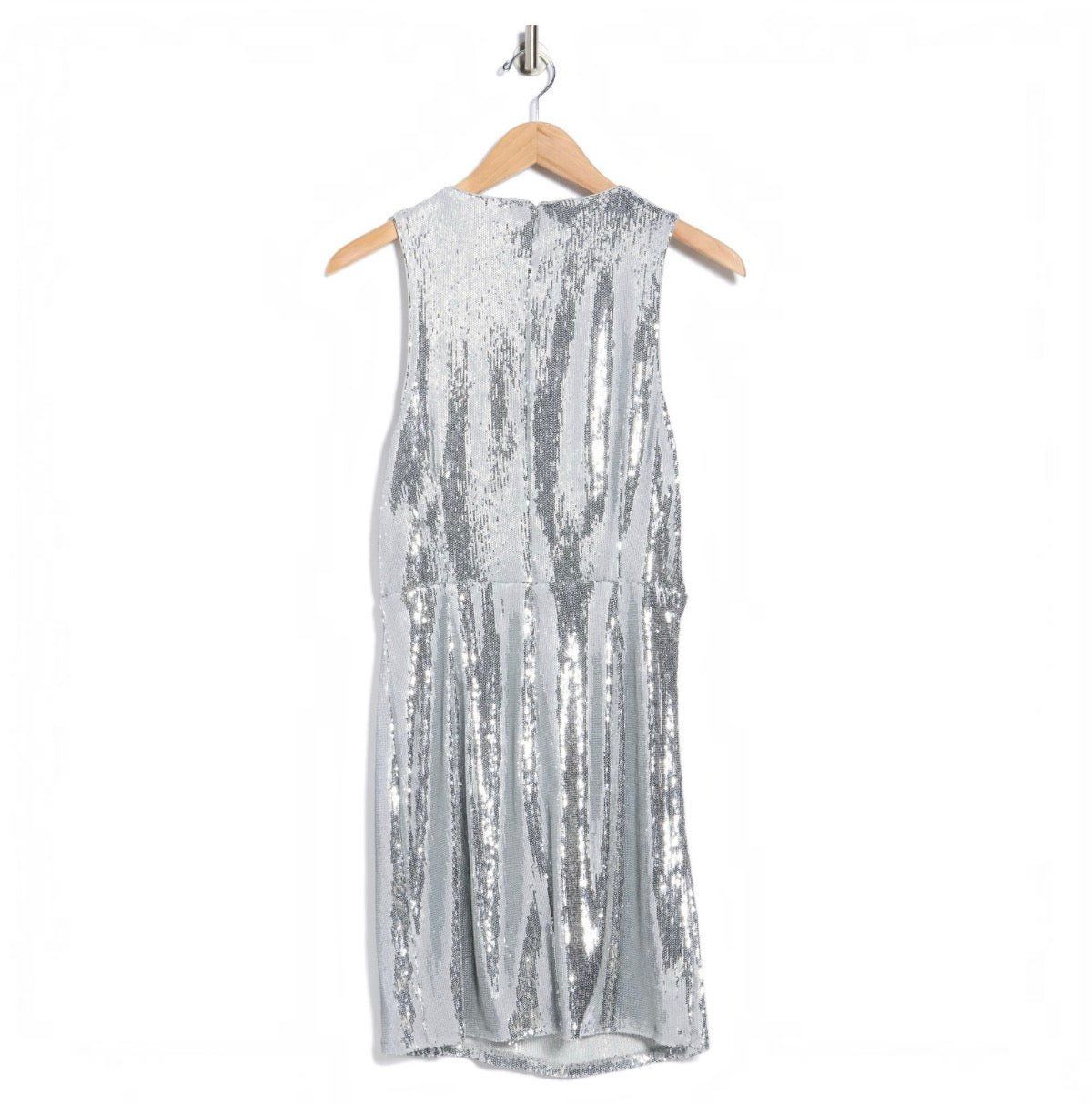 Avec Les Filles Rosette Sequin Sheath Dress Silver Size 2