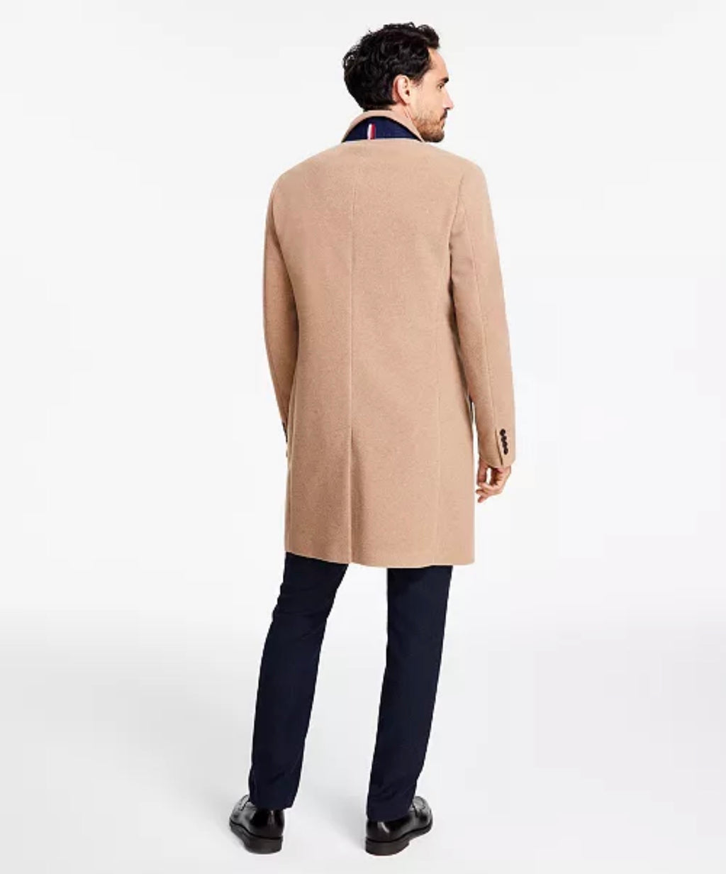 Tommy Hilfiger
Men's Addison Wool-Blend Trim Fit Overcoat in Camel Sz 38 R $395