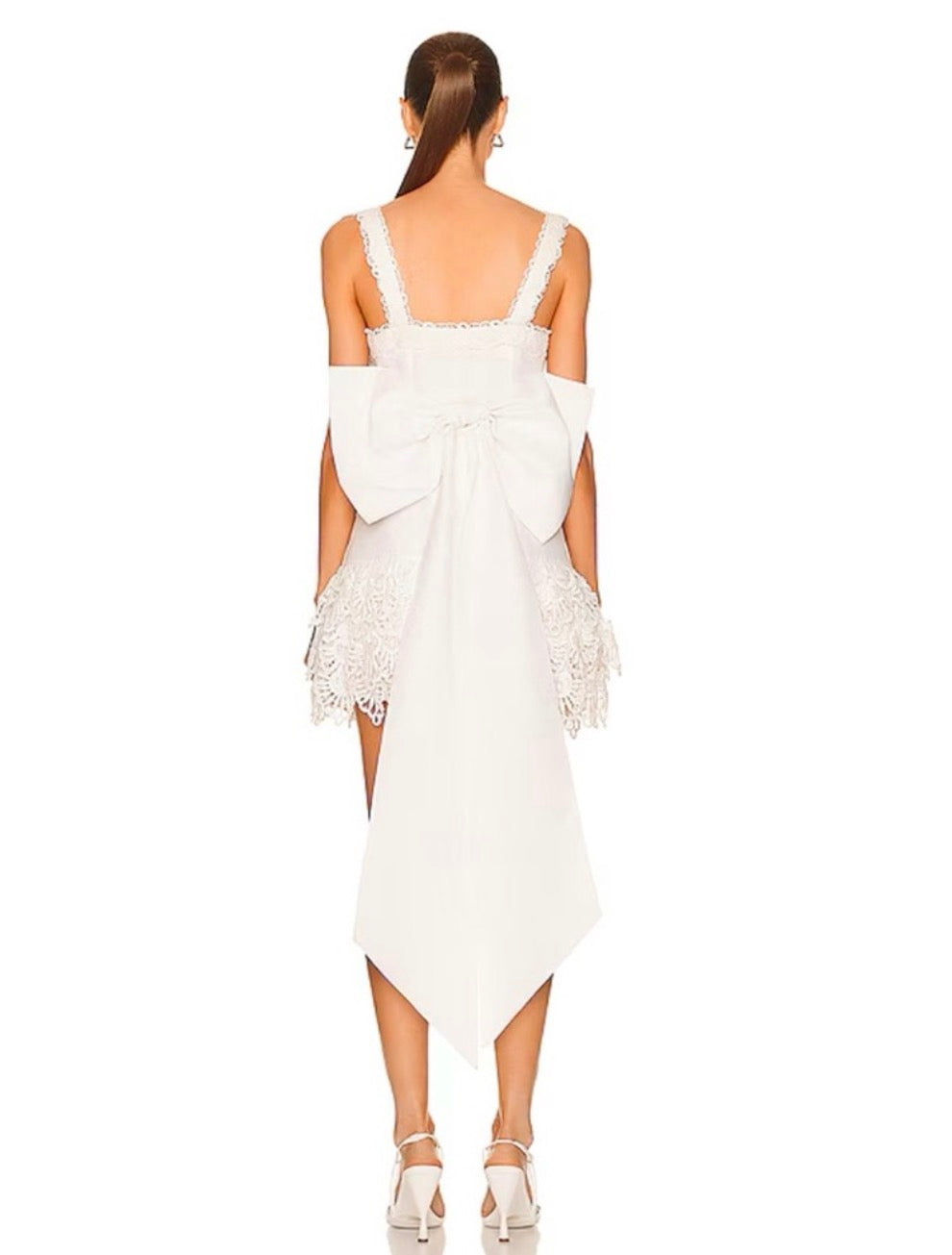 LoveShackFancy Anjanue Bow Dress in True White Sz 2 $695