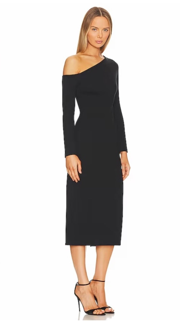 ENZA COSTA Exposed Shoulder Dress in
Black Sz XS $275