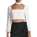 Cinq a Sept Amara Choker Crop Top in Ivory Sz 2
