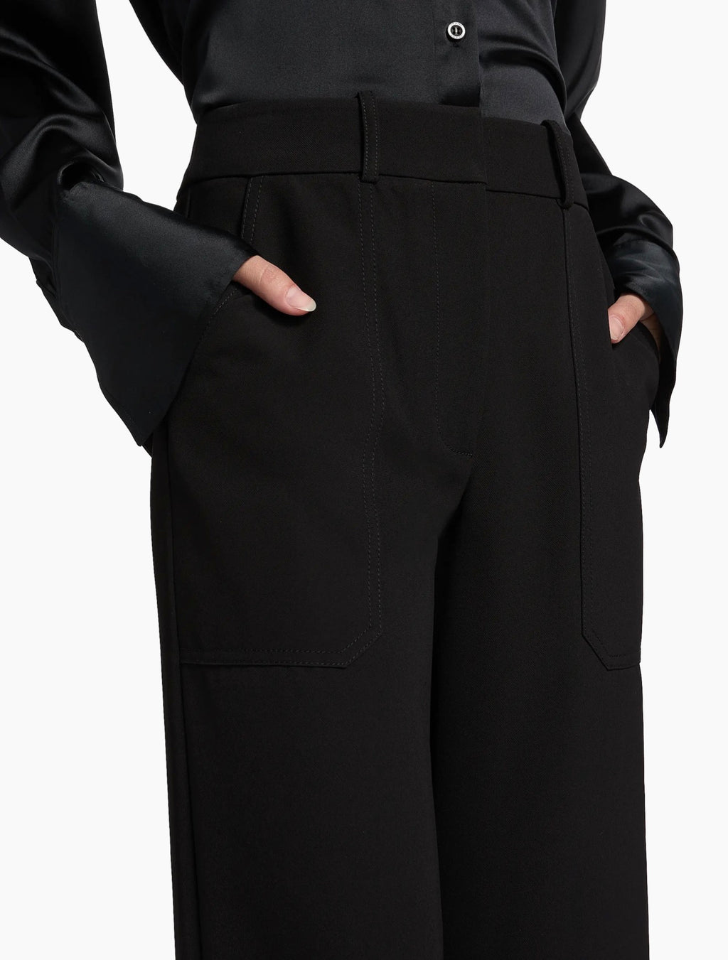 VERONICA BEARD Cole Wide-Leg Pants Black Size 4