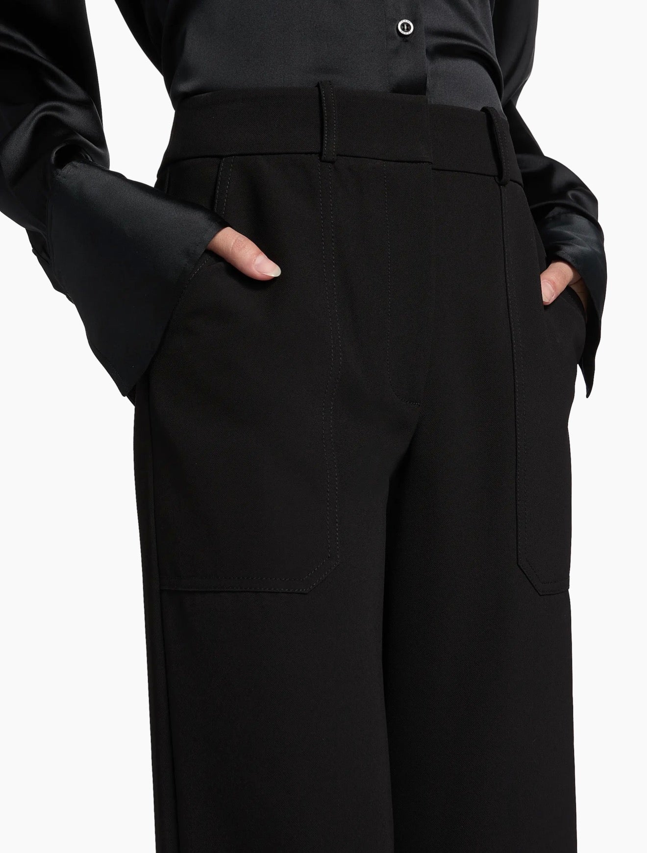 VERONICA BEARD Cole Wide-Leg Pants Black Size 4