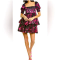 Alice + Olivia Emmalou Puff-Sleeve Tiered Mini Dress Sz 2 $440