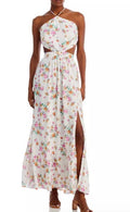 WAYF Madelyn Floral Halter Maxi Dress Sz XS $148