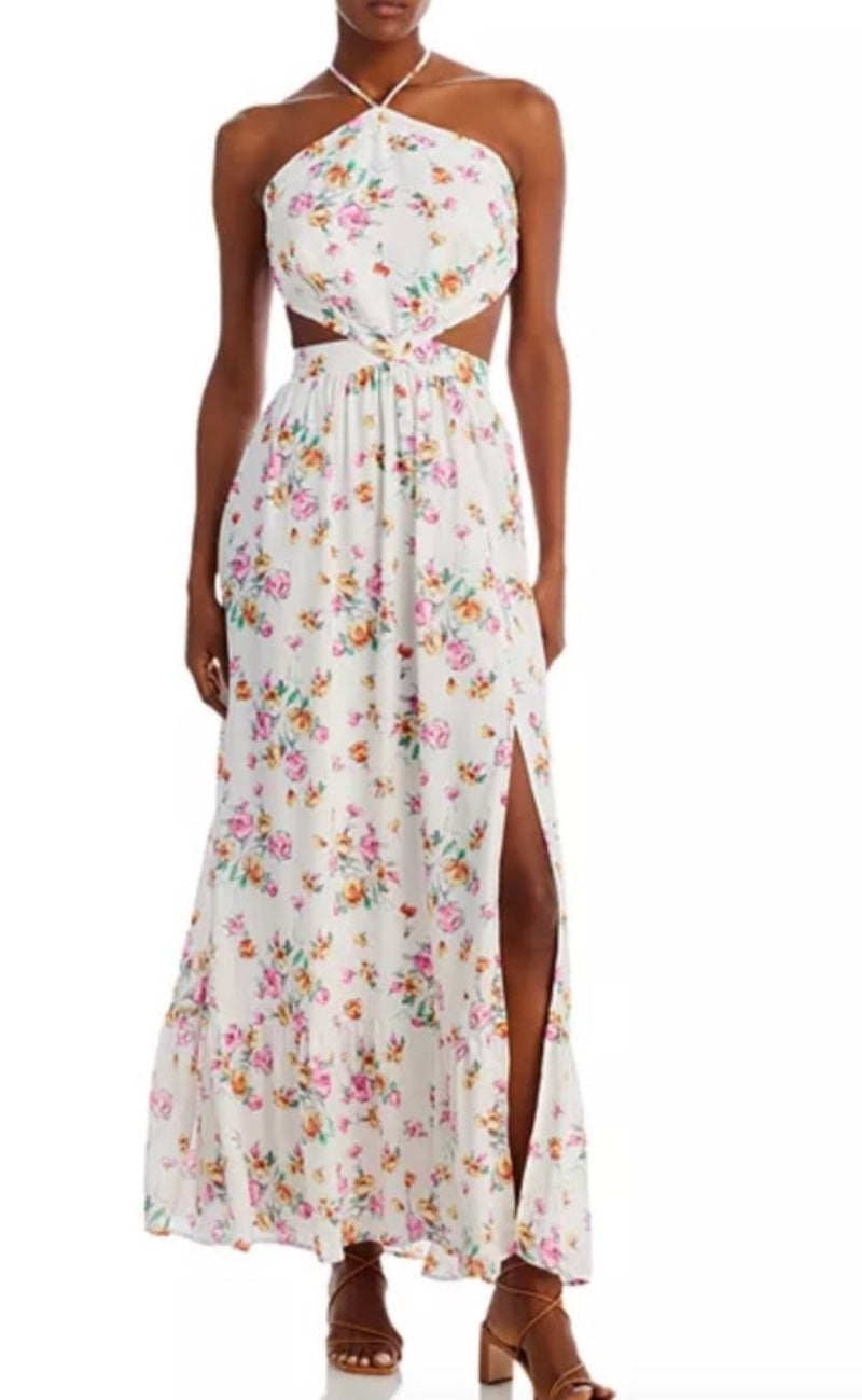WAYF Madelyn Floral Halter Maxi Dress Sz XS $148