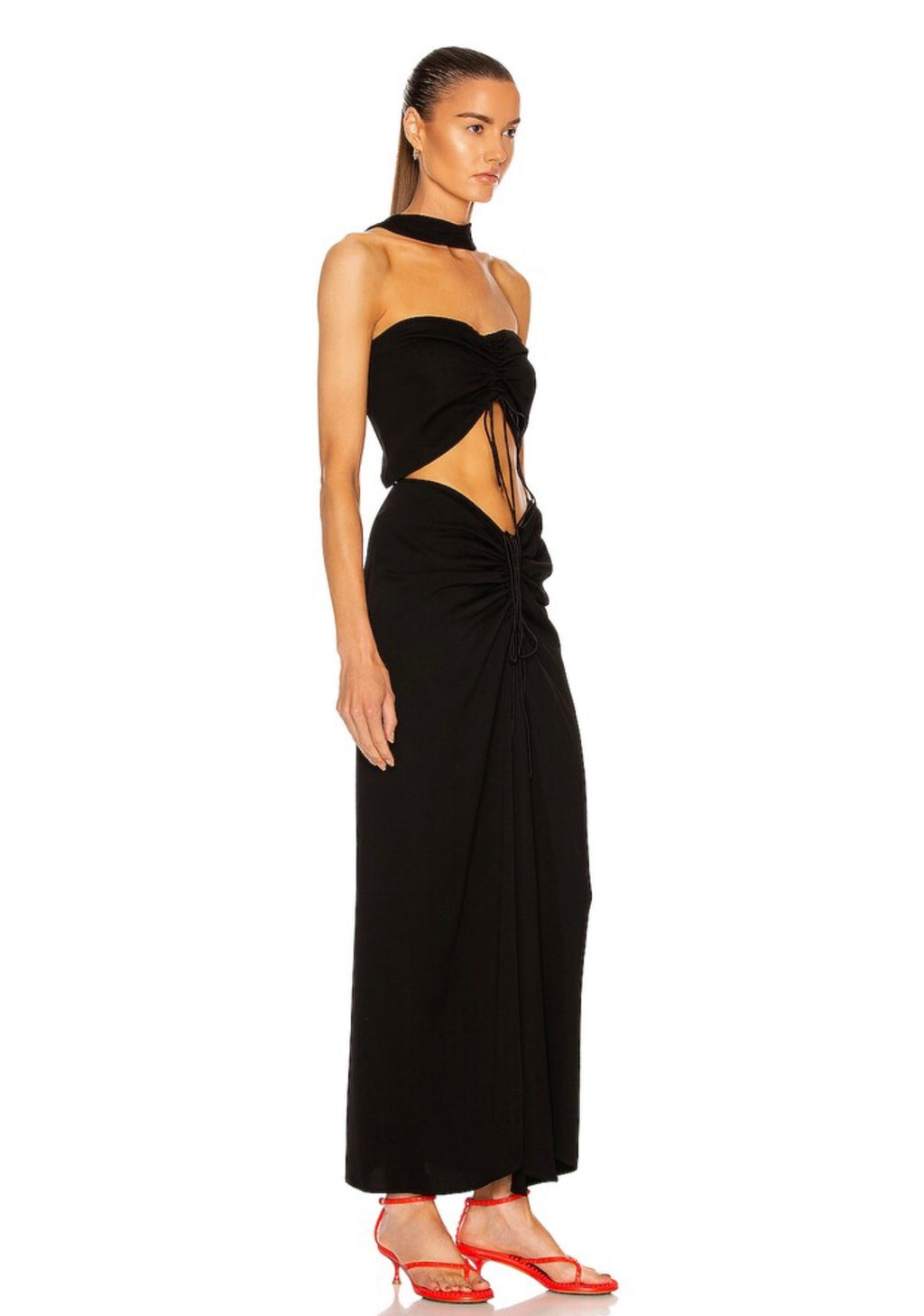 CHRISTOPHER ESBER
Reversed Halter Disconnect Ruched Dress AU Sz 6 US 2 $970