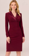 NWT Adrianna Papell Jersey Tuxedo Dress Sz 18W Red Wine $169