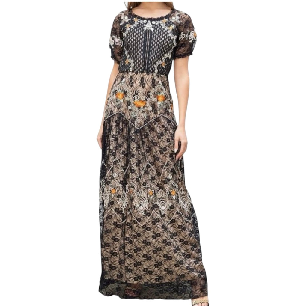 BAROK Paris Lace Embroidered
Long Dress Size Small