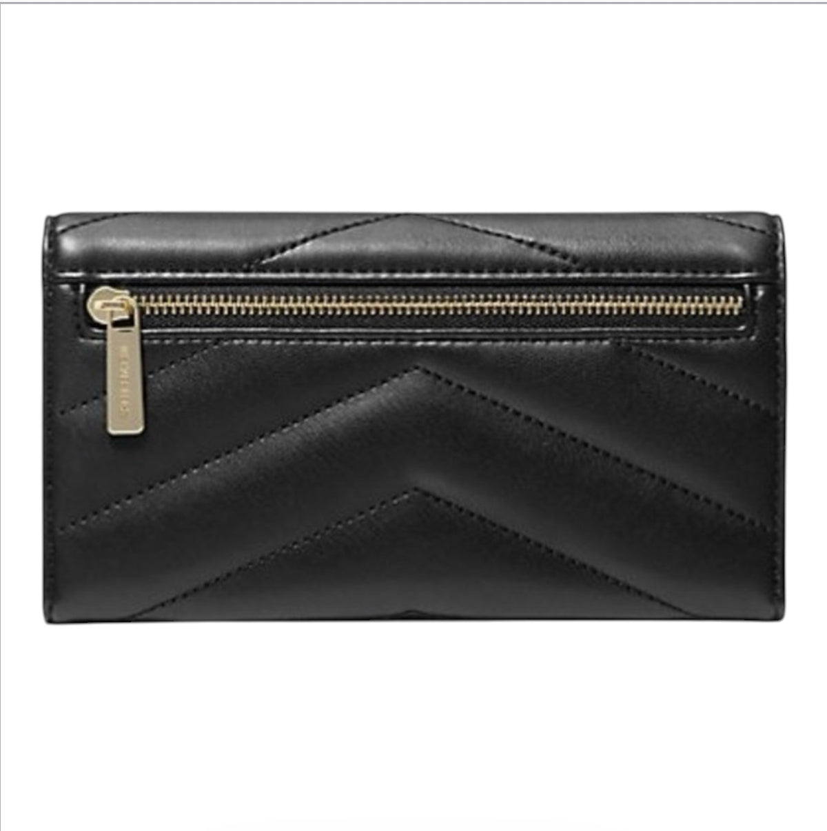 Michael Kors Jet Set Travel Large Quilted Tri-Fold Wallet in Black