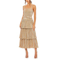 IEENA FOR MAC DUGGAL 27062 Gold Ruffle Tiered Dress Size 2