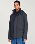 Sandro Parka Tech Coat in Anthracite Sz XXL $865