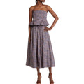 NACKIYE Floral Ditsy Pintuck
Peplum Strapless Midi Dress Sz 38
US 6
