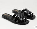 Sam Edelman Bay Slide Sandal Black Patent Leather Sz 9