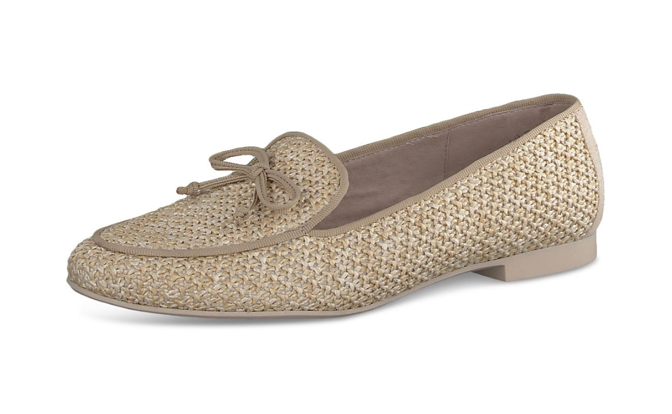 PAUL GREEN women's robbie flat loafer in natural beige raffia sz 7 $379