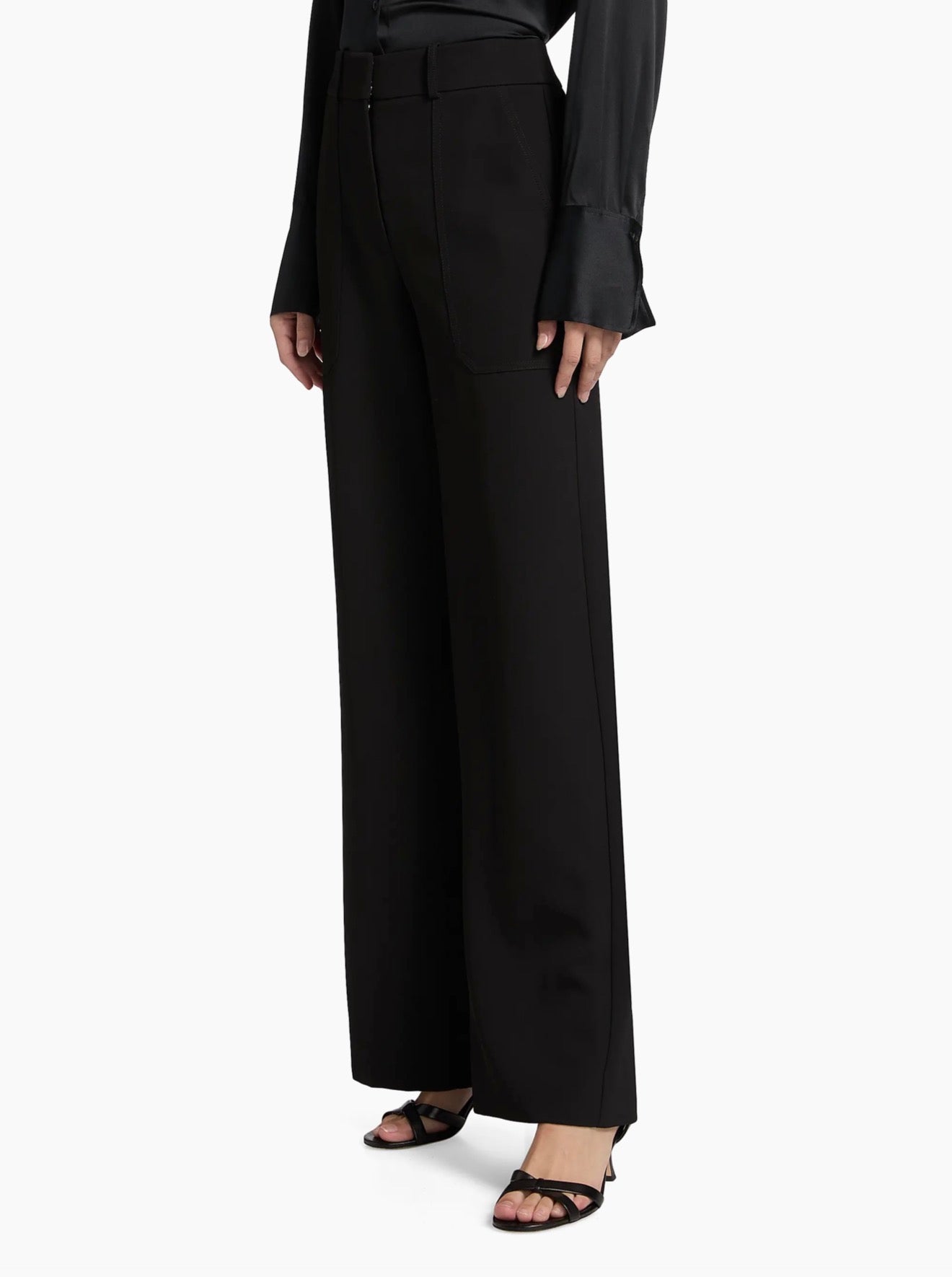 VERONICA BEARD Cole Wide-Leg Pants Black Size 4