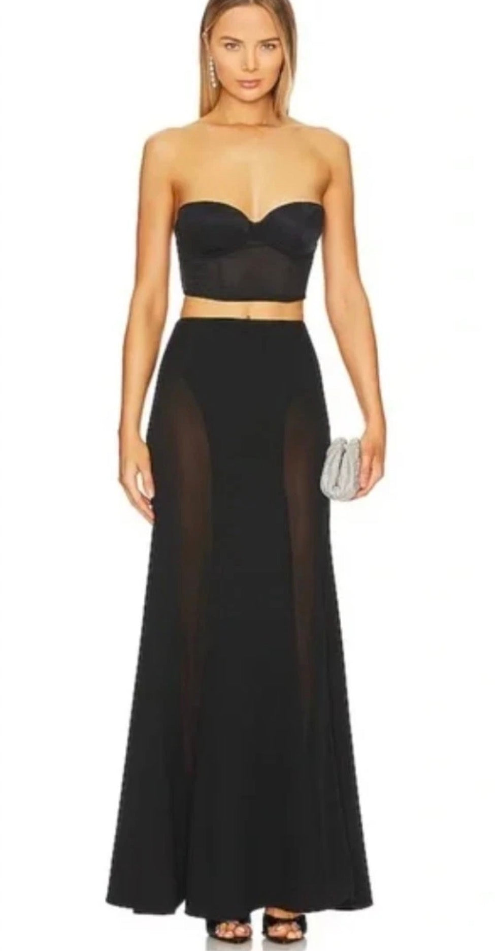 NBD Gisèle Maxi Skirt in Black Sz Medium  $188