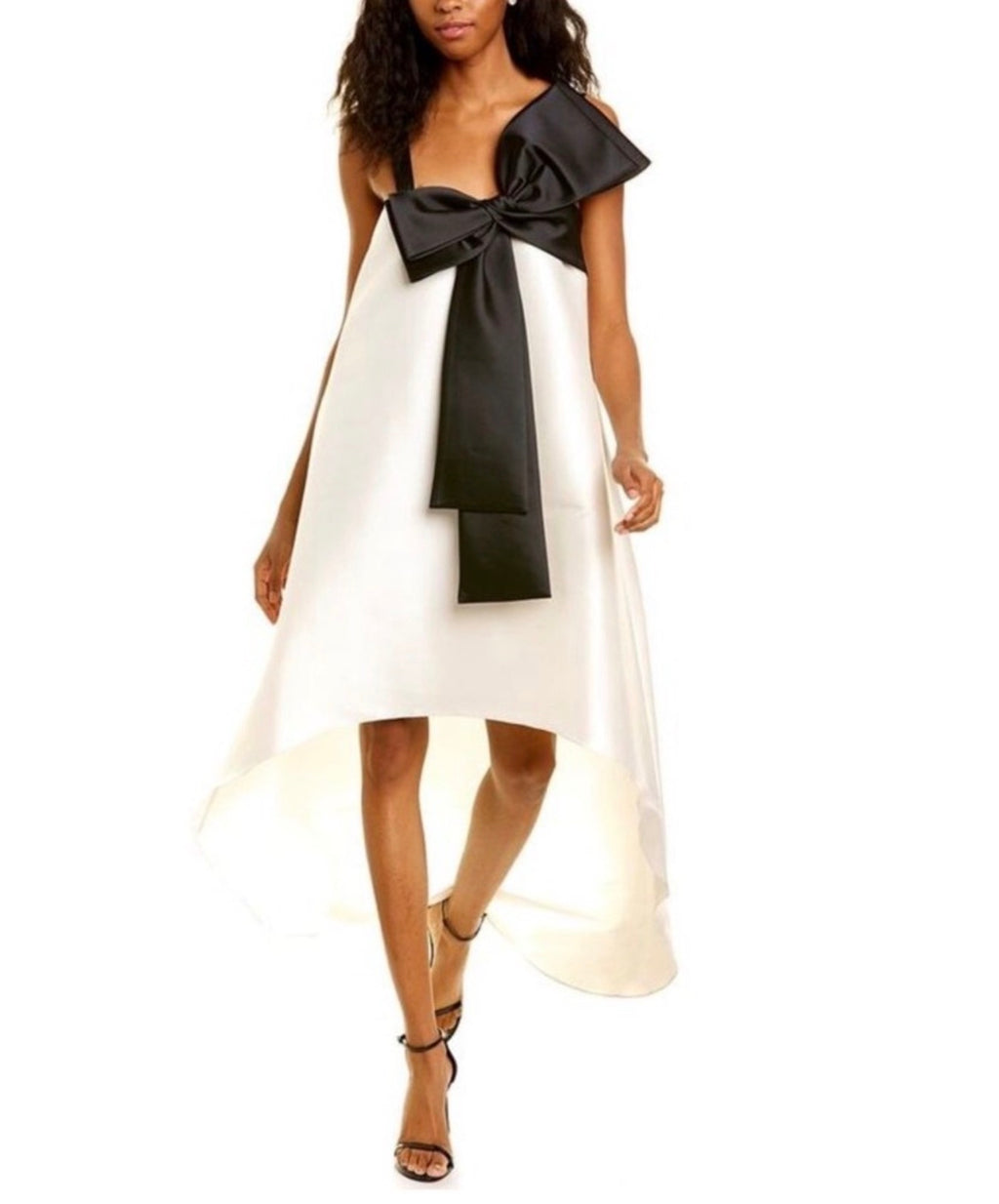 Sachin & Babi Lura Dress White & Black Bow High-Low  Size 2 $995