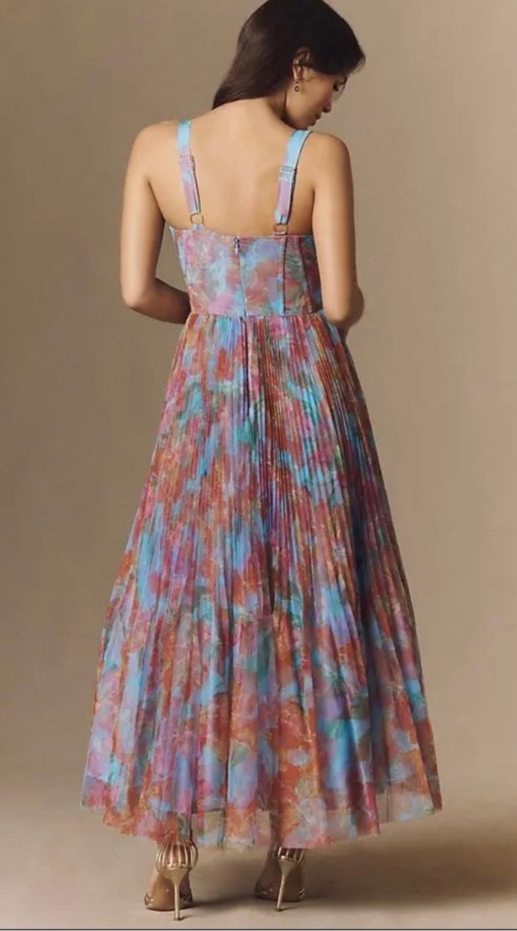 Hutch Macclare Floral Maxi Gown Blue Multicolor Fit & Flare
Dress Size 2