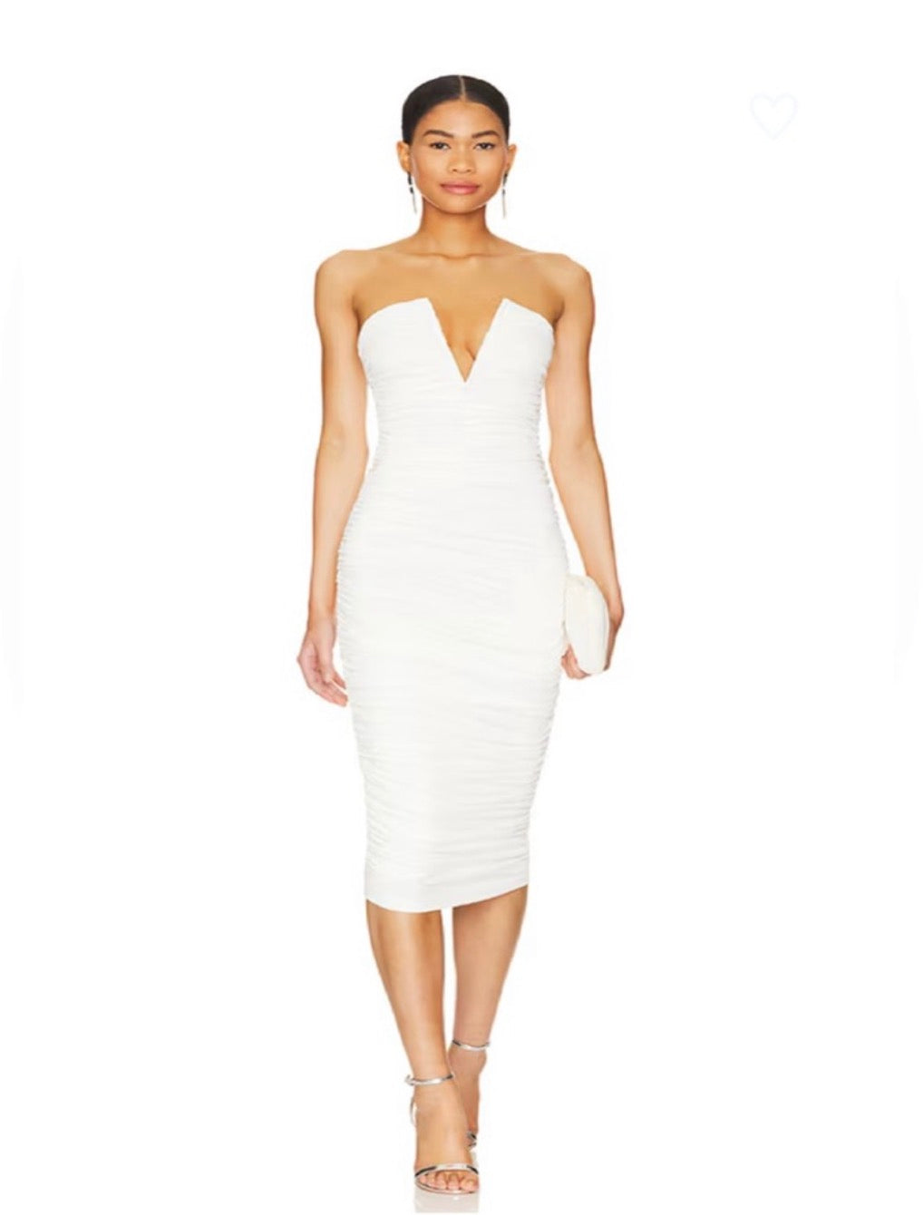 Superdown Vivienne Ruched Midi Dress in White Sz Medium
$88