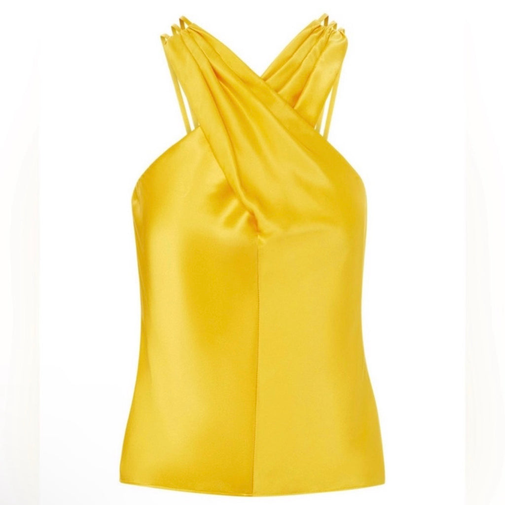 New! Veronica Beard Stewart Charmeuse Top in Bright Sunset Size 6 $348