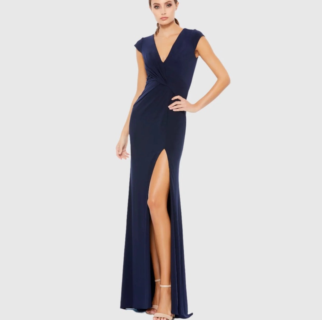 leena Mac Duggal 26504
Elegant Evening Jersey Gown Navy  $298