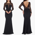 Dress the Population Val
Rhinestone Illusion Lace Long Sleeve
Mermaid Dress Black Sz Small $288