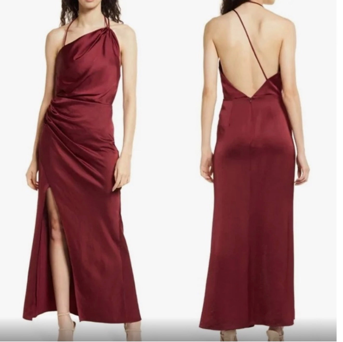 Significant Other Gracie one shoulder cocktail maxi dress Wine Sz 10 $276