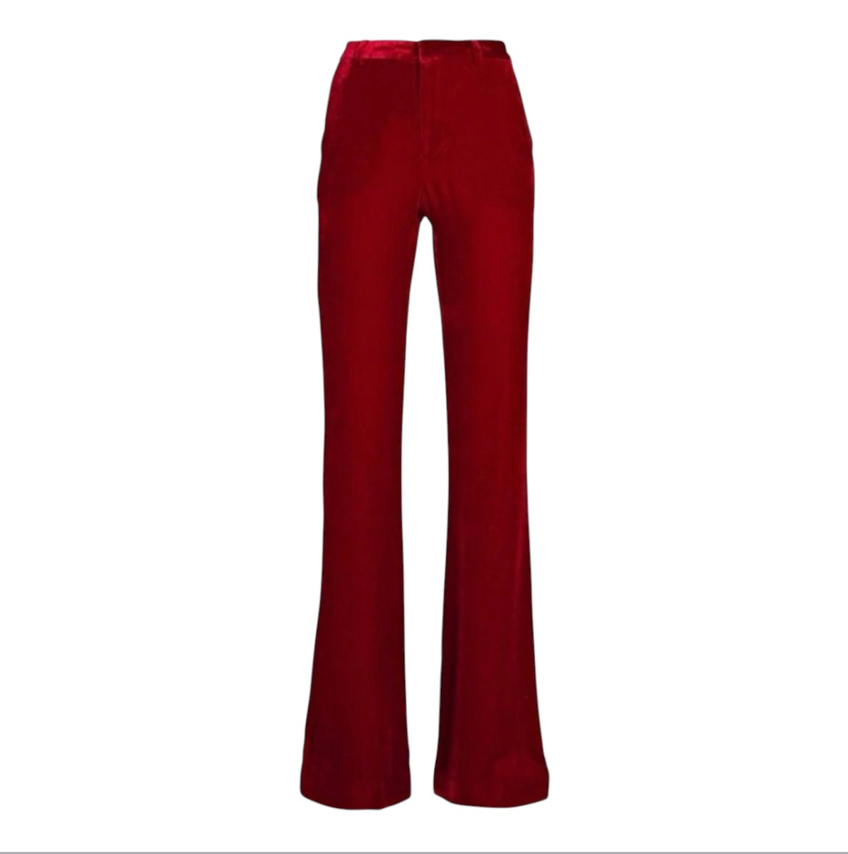 L’AGENCE Lane Velvet Flare Pant Red Dahlia Silk Blend Sz 2