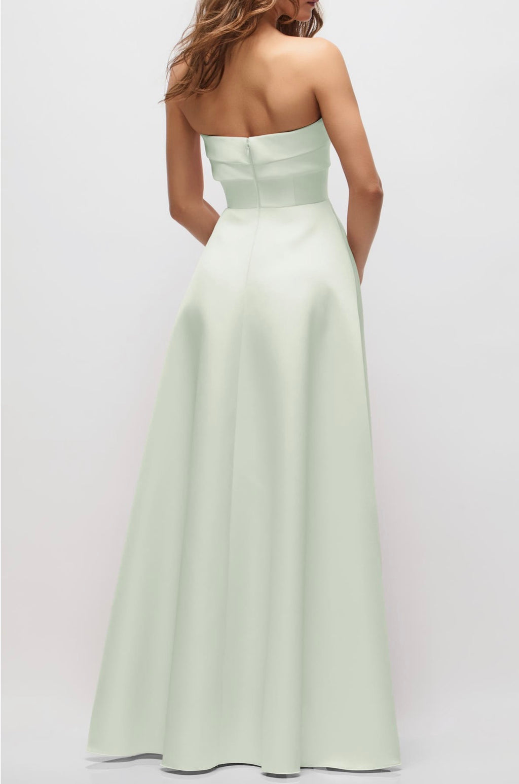 Alfred Sung Antoinette Strapless Mikado Gown – Mint Green – Size 0