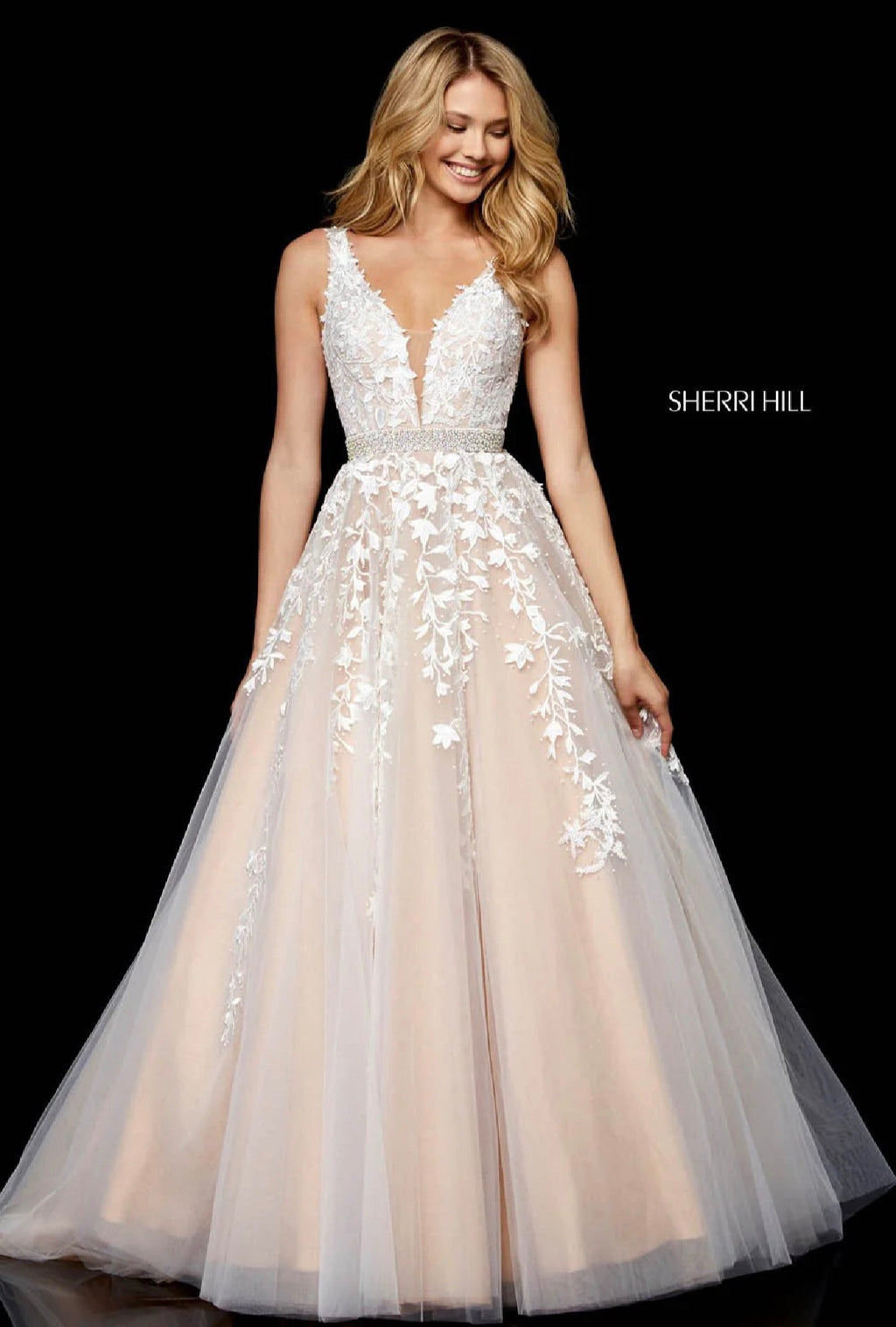 Sherri Hill 11335 Ivory Nude Lace
Ball Gown Sz 0 $898