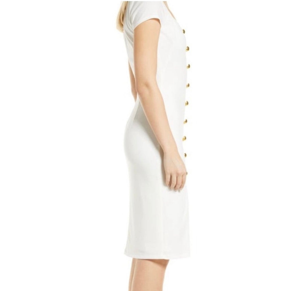 Black Halo Akira Pearl Sheath Dress Sz 10