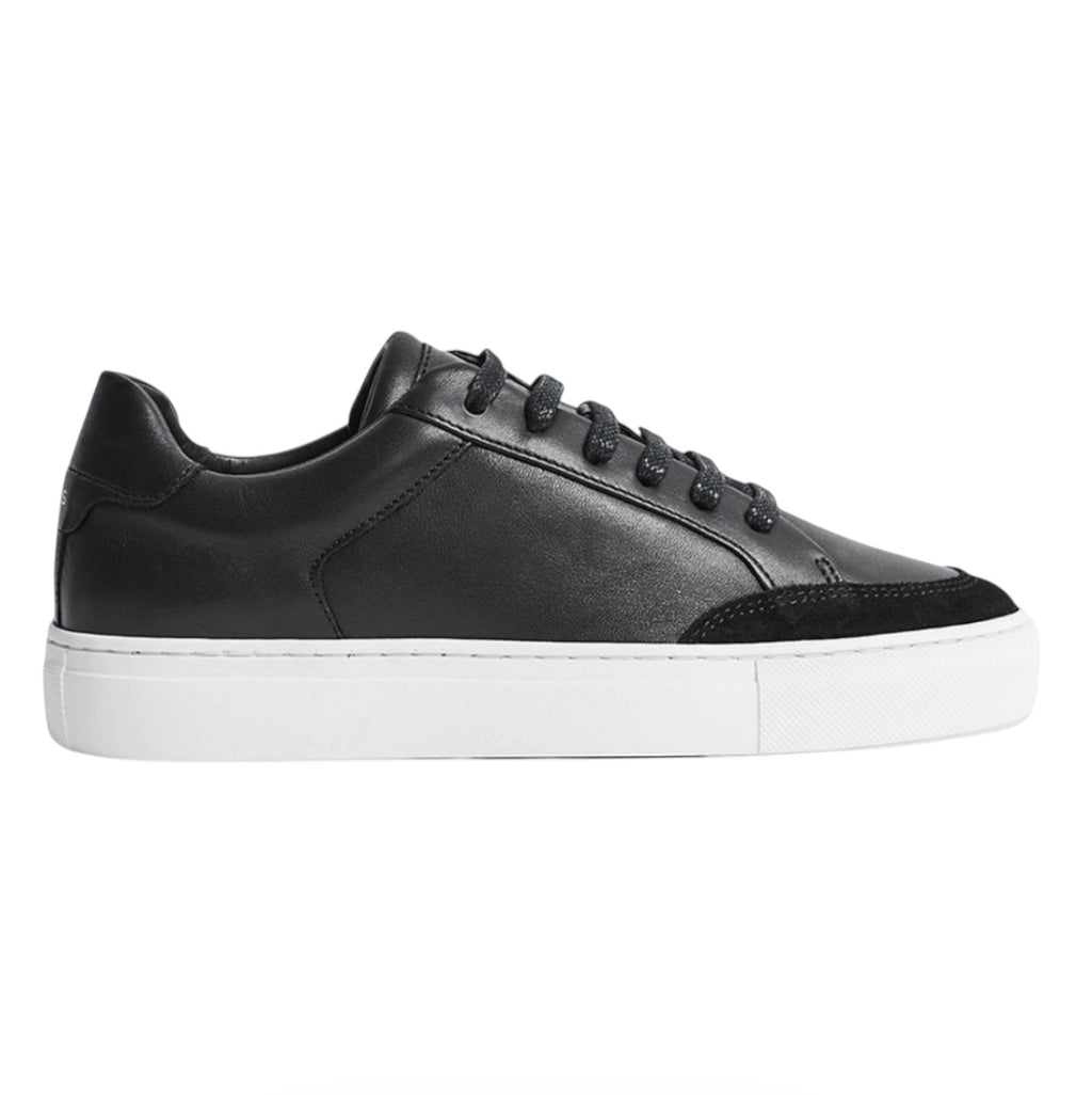 Reiss Women’s Ashley Low Top Leather Sneaker - Black Sz 9