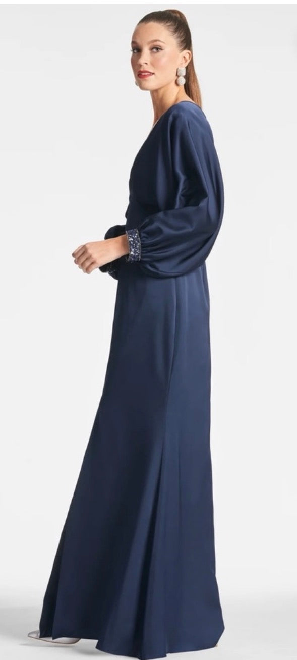 Sachin & Babi Maia Gown in Midnight Blue Sz 8 $795